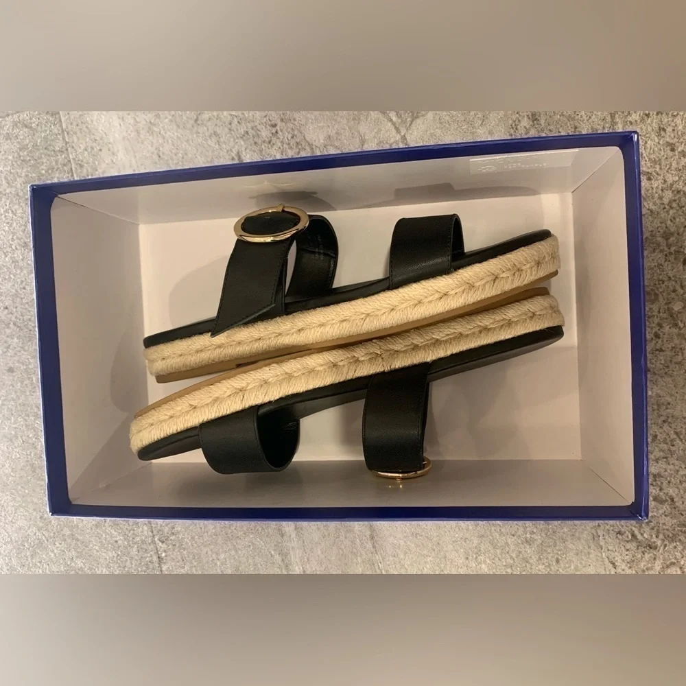 Stuart Weitzman Mykonos Two-Strap Espadrille Sandal